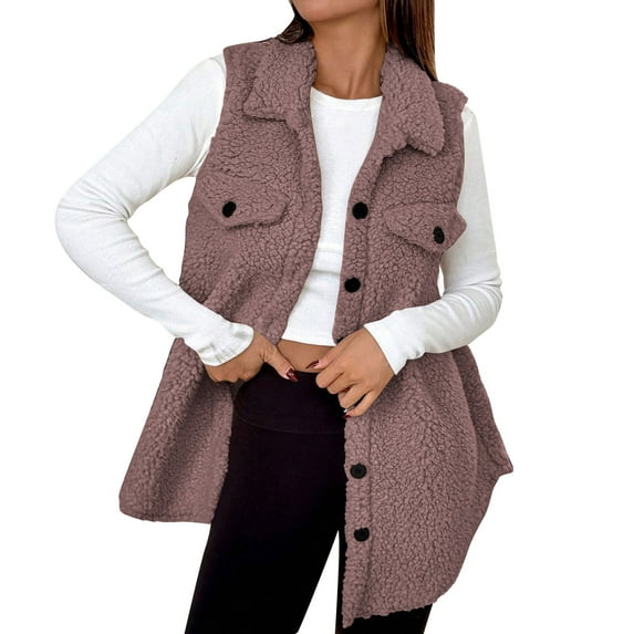 Hueook Jackets for Women Trendy Women's Loose Solid Color Casual Lapel with Button Jacket Tops Purple M