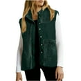 thumbnail image 1 of Hueook Jackets for Women Trendy Womens Fall Winter Sleeveless Coat Zip Up Warm Fleece Fuzzy Jackets Outerwear with Pockets Green L, 1 of 7