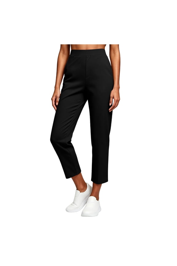 Khaki Pants Women Lounge Khaki Pants High Waisted Pants Full with Elastic Pocket Casual Black L