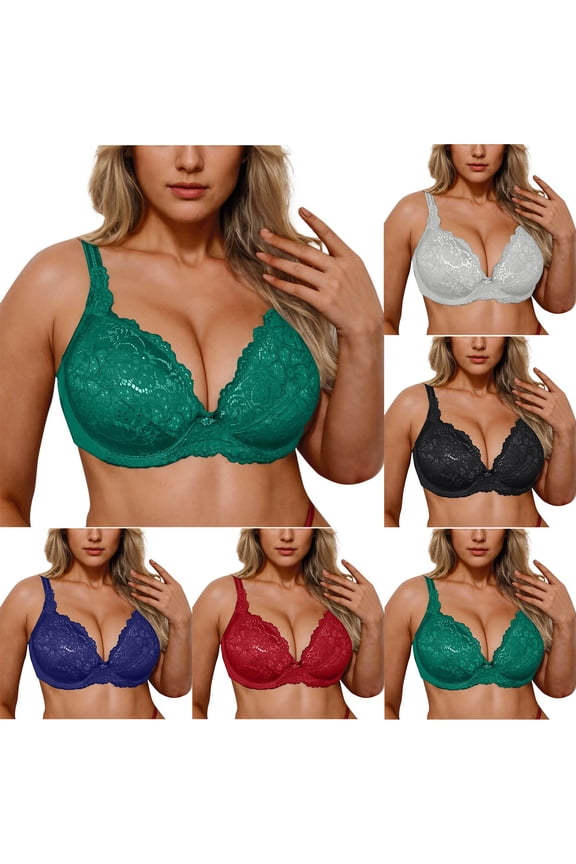 Lace Bra Woman's E Cup Flower Embroidery Thin Style Ventilate Bra Steel Rim Black 44/100E