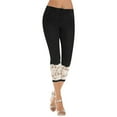 thumbnail image 1 of Hueook Legging Jeans Casual Jeans Womens Capri Pants Women Summer Elastic Lace Casual Cropped Trousers Cropped Black M, 1 of 7