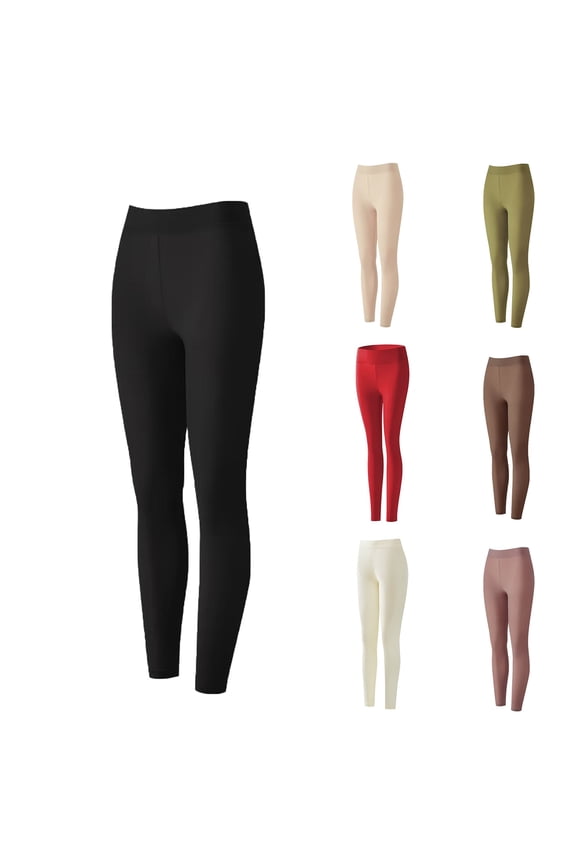 Legging for Women Trendy Elastic Waist Pants Women Winter Fashion Tight Solid Base Layer Keep Warm Thermal Underwear Bottoms White XL