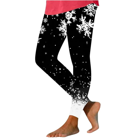 Hueook Leggings for Women Tummy Control Womens Christmas Fashion Printed Leggings Yoga Casual Pants Leggings Multicolor XL
