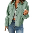 thumbnail image 1 of Hueook Long Coat Women Ladies' Casual Solid Color Lapel Button Long Sleeved Cardigan Jacket Mint Green XL, 1 of 7