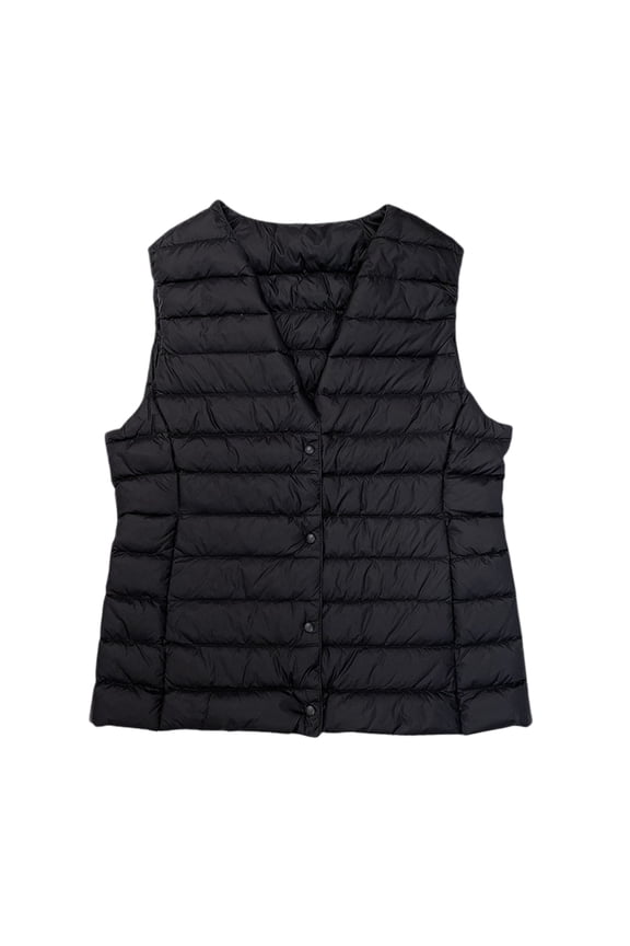 Long Vest for Women Fashion Women Winter Warm Wadded Style Down Coat Tank Siolid Tops Jacket Black XL
