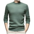 thumbnail image 1 of Hueook Mens Sweater Men Casual Printing Round Neck Solid Color Long Sleeve Striped Knit Sweater Green XL, 1 of 6