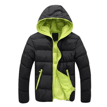 Hueook Mens Winter Coats with Hood Clearance Long Sleeve Fall Winter Warm Puffer Jacket with Pockets Fashion Printed Long Cardigan Tops