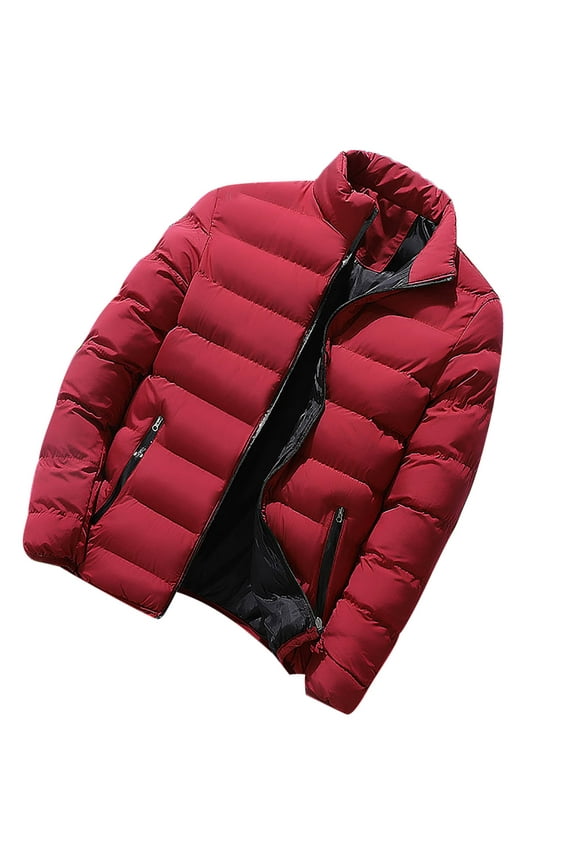 Mens Winter Coats with Hood Clearance Long Sleeve Fall Winter Warm Puffer Jacket with Pockets Fashion Printed Long Cardigan Tops