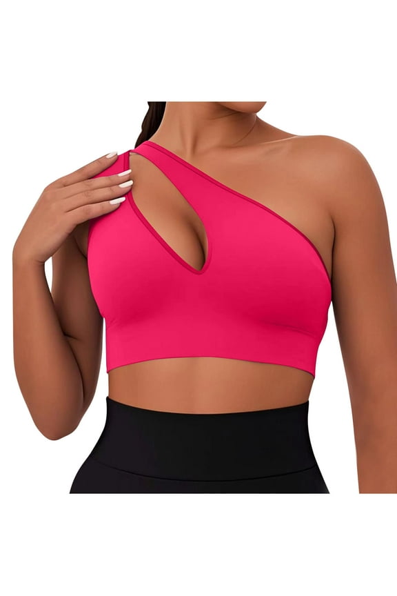 Nursing Bra Fashion Women's Solid Color Seamless Back Yoga Bra Shaping and Breast Collection Cingerie Sports Bras Hot Pink M