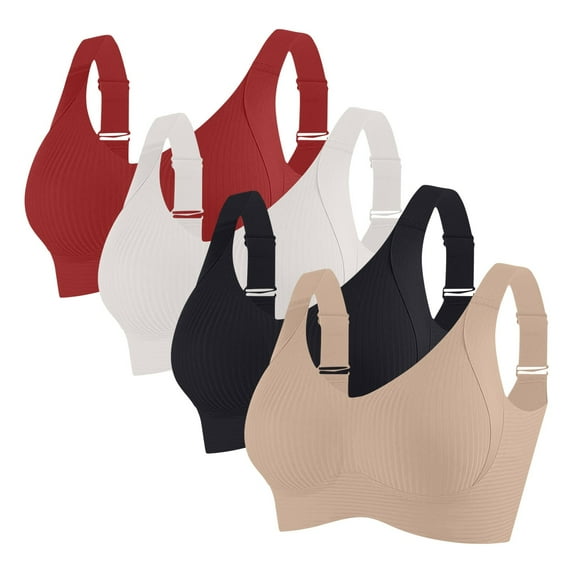 Hueook Nursing Bra Women Fashion Sports Bra Underwear Bra Everyday Underwear Red L