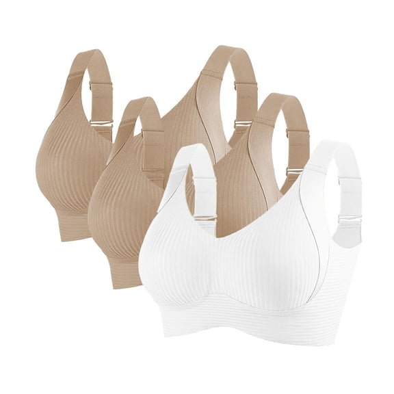 Hueook Nursing Bras Women Fashion Sports Bra Underwear Bra Everyday Underwear Khaki 3X