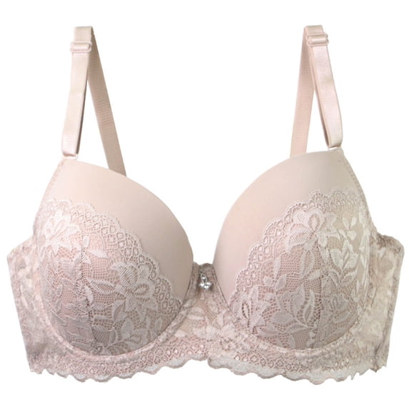 Hueook Nursing Bras Women's Solid Color Maternity Sleeping Underwear with Underwear Women Daily Bra Khaki 80D