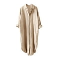 thumbnail image 1 of Hueook Open Front Maxi Long Knitted Cardigan Sweater Texture Stitch Fashion Women's Summer Solid Camisoles Tank Top Ladies Blouses V-Neck Comfy Khaki M, 1 of 4