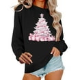 thumbnail image 1 of Hueook Oversized Sweatshirt for Women Women's Round Neck Hoodless Christmas Printed Casual Loose Sweatshirt Black 2X, 1 of 6