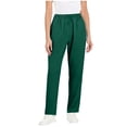 thumbnail image 1 of Hueook Pants Womens Scrub Pants Women's Solid Color Straight Barrel Elastic Waist Nursing Worker Pants Army Green 5X, 1 of 7