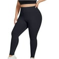 thumbnail image 1 of Hueook Plus Size Flare Yoga Pants for Women Women's Plus Size Solid Color Leggings Sports Fitness Pants Casual Tight Fitting Tight Peach Hip Yoga Pants Stretch Pants Black 3X, 1 of 6