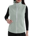 thumbnail image 1 of Hueook Puffer Vests for Women Women's Solid Color Double-sided Velvet Hooded Sleeveless Zipper Pocket Jacket Mint Green S, 1 of 8