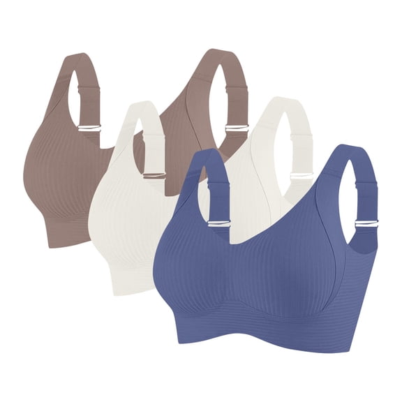 Hueook Push Up Bras for Women Fashion Sports Bra Underwear Bra Everyday Underwear Blue L