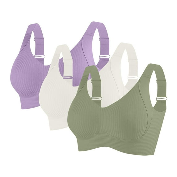 Hueook Push Up Bras for Women Fashion Sports Bra Underwear Bra Everyday Underwear White XL