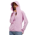 thumbnail image 1 of Hueook Rash Guard for Women Zip Up Jacket Fishing Athletic Ladies Nylon Hooded Cool Breathable Sun protective Clothing Pink 2X, 1 of 7