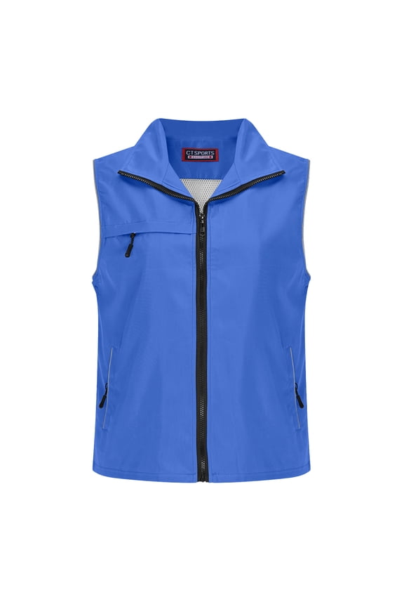 Running Tank Tops for Women Zip Vest Women Breathable Fishing Travel Hiking Waistcoat Jacket Blue 4X