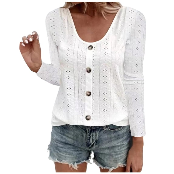 Black and Friday Deals Hueook Shirts for Women Plus Size Long Sleeve Solid Color Fashion Casual Blouse Round Neck Pullover T-Shirt Tops