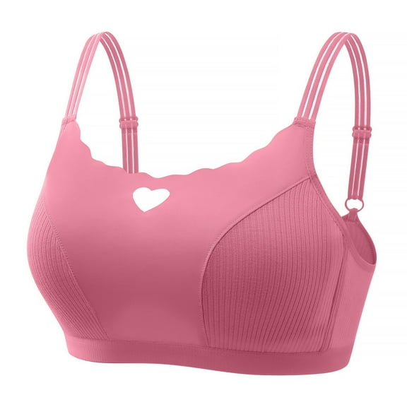 Hueook Sports Bras for Women High Support Woman Color Thin and Steel Gathered Breathable Underwear for Daily Bras Red 42