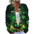 thumbnail image 1 of Hueook St Patricks Day Cardigan Women's Casual St. Patrick's Day Print Knit Cardigan Button Up Coat Green 3X, 1 of 5