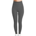 thumbnail image 1 of Hueook Fleece Lined Leggings Women Women's Color High Waist Stretch Strethcy Fitness Leggings Yoga Pant Dark Gray L, 1 of 4