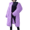 thumbnail image 1 of Hueook Suede Jacket Women Winter Solid Color Casual Extended Warm Jacket Purple M, 1 of 8
