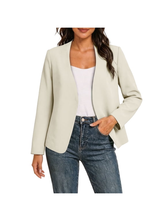 Suit Jacket for Women Tailored Casual and Trendyable Suit Jacket Beige M