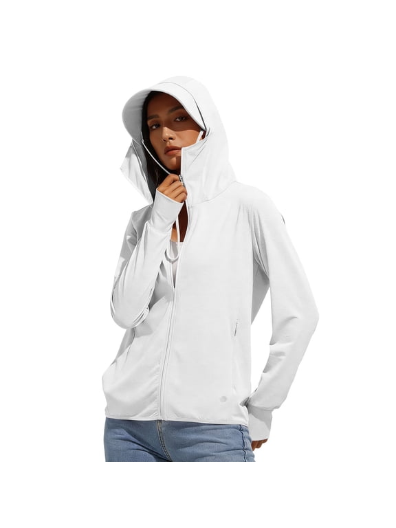 Sun Production Rash Guard Trendy Jacket 2026 Women's Nylon Hooded Cool Breathable Sun-protective Clothing White 3X