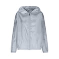 thumbnail image 1 of Hueook Sun Protection Jacket Lightweight Windbreak Uv Jacket Women Sun Protection Hoodie Women Women's Solid Color Casual SunscreenLong Sleeved Hooded Casual Outwear Gray L, 1 of 7