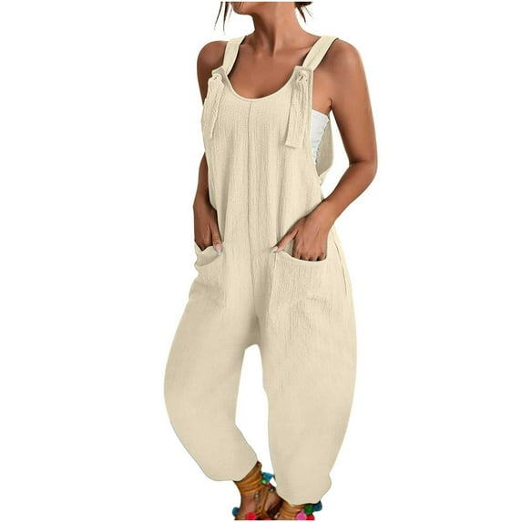 Hueook Suspender Jumpsuits for Women Plus Size Solid Color Loose Leg Pant With Pocket Fashion Casual Womens Jumpsuits 50% Off Clearance