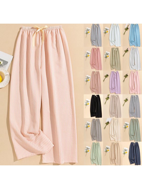 Sweat Pants for Womens Women's Elastic Waist Leisure Home Furnishings Printed Pants Mint Green Free Size