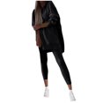 thumbnail image 1 of Hueook Sweat Suits For Womens 2 Piece Ladies' Round Neck Long Sleeved Shirt Casual Wide Leg Pants Two-piece Fashionable Set Black 4X, 1 of 6