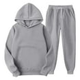 thumbnail image 1 of Hueook Sweatshirt and Sweatpants for Women Long Sleeve Women's Sports Tracksuits with Pokets Fall Winter Suit on Clearance, 1 of 4