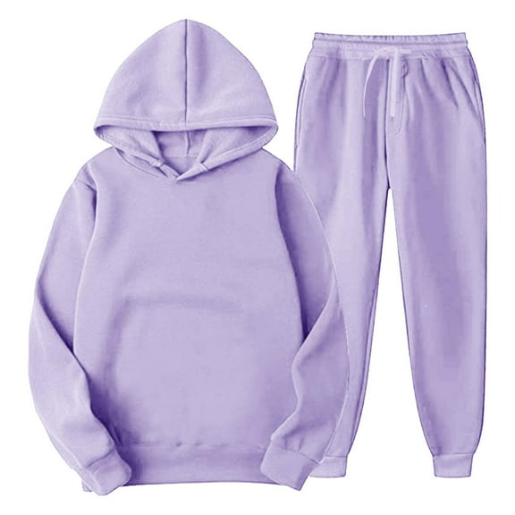 Hueook Sweatshirt and Sweatpants for Women Long Sleeve Women's Sports Tracksuits with Pokets Fall Winter Suit on Clearance