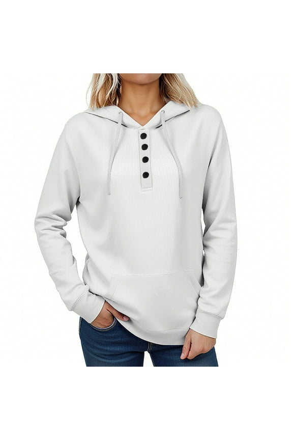 Sweatshirts for Women Women's Hoodie Quarter Zip Hoodie Hoodie Tactical Hooded Plain Sports Outdoor Daily Streetwear Cool Casual Spring Fall Clothing Apparel White L