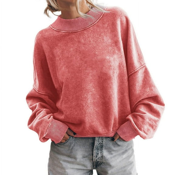 Hueook Sweatshirts for Women Plus Size Fashion Christmas Print Colorful Pullover Long Sleeve Casual Sweater Blouse Tops 50% Off