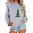 thumbnail image 1 of Hueook Sweatshirts for Women Women's Round Neck Hoodless Christmas Printed Casual Loose Sweatshirt Gray XS, 1 of 6