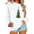 thumbnail image 1 of Hueook Sweatshirts for Women Women's Round Neck Hoodless Christmas Printed Casual Loose Sweatshirt White M, 1 of 6