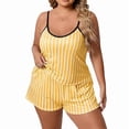 thumbnail image 1 of Hueook Sweatsuits Women 2 Piece Outfit Women's Summer Loose Casual Two-piece Suit with Pocket Print Sleeveless Tank Set Yellow X5X, 1 of 3