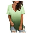thumbnail image 1 of Hueook T-Shirts for Women Plus Size New V-neck Printed Fashion Causal Women's Short Sleevel Tops Blouse 50% Off, 1 of 7
