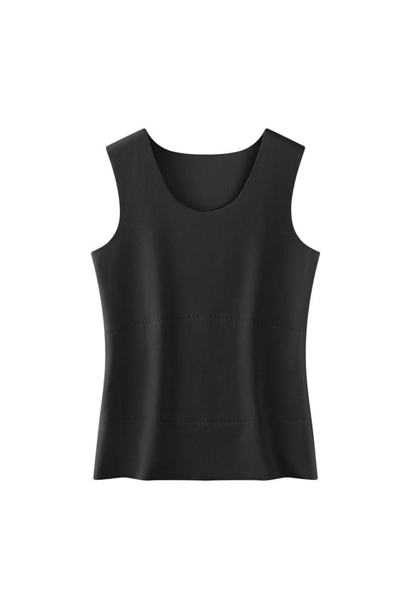 Tank Tops for Women Stretch Women's Winter Warmth Solid Color Backless Bra with Padded Seamless Innerwear with Fleece Lining Base Layer Top for Winter Warmth Black M