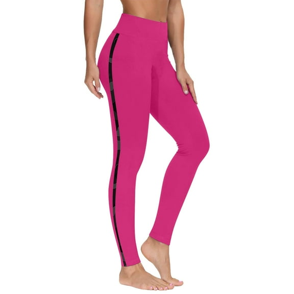 Hueook Thermal Leggings for Women Women's Christmas Printed Leggings Yoga Casual Pants Hot Pink XL