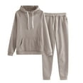 thumbnail image 1 of Hueook Women's Outfits Activewear Jogger Casual Tracksuit for women Hoodies Sweatshirt + Pants Sets Sports Wear Leisure Lounge Wear With Pocket, 1 of 3