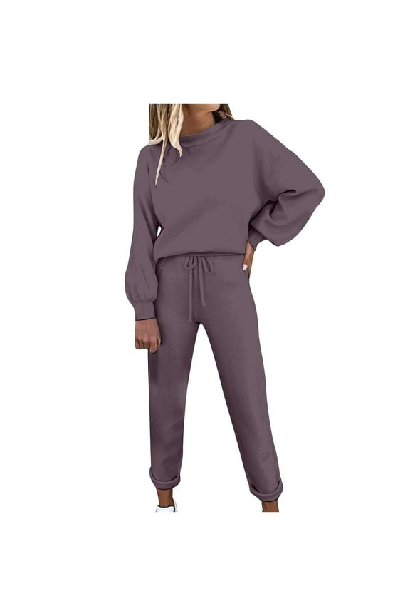 Hueook Tracksuit for Women Set Plus Size Hoodies Sweatshirt + Pants Sets Sports Wear Leisure Lounge Wear With Pocket Women's Outfits on Clearance Activewear Joggers