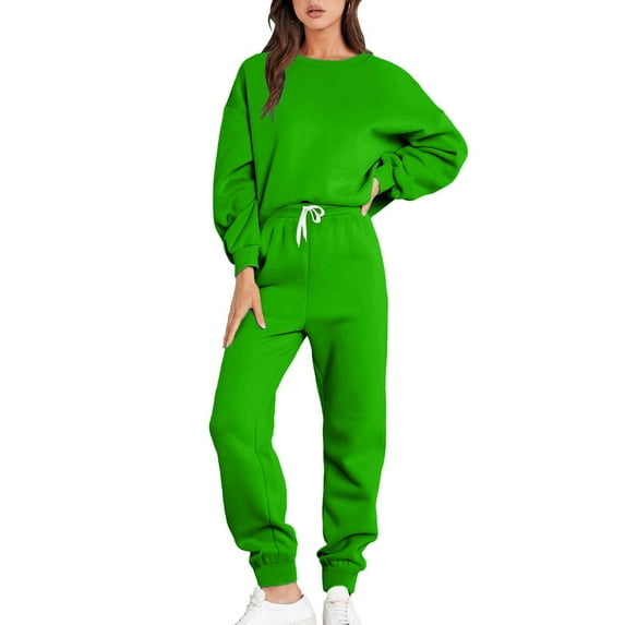 Hueook Tracksuit for Women Set Plus Size Hoodies Sweatshirt + Pants Sets Sports Wear Leisure Lounge Wear With Pocket Women's Outfits on Clearance Activewear Joggers