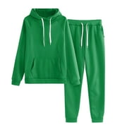 Hueook Tracksuit for Women Set Plus Size Hoodies Sweatshirt + Pants Sets Sports Wear Leisure Lounge Wear With Pocket Women's Outfits on Clearance Activewear Joggers
